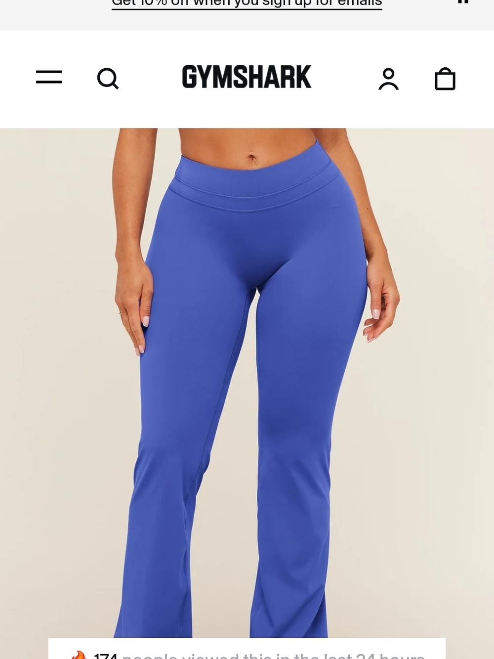 Gymshark Royal Blue High-Waist Flare Leggings